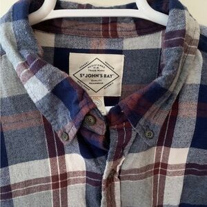 Men’s St. John’s Bay flannel hundred percent cotton shirt XXL blue plaid